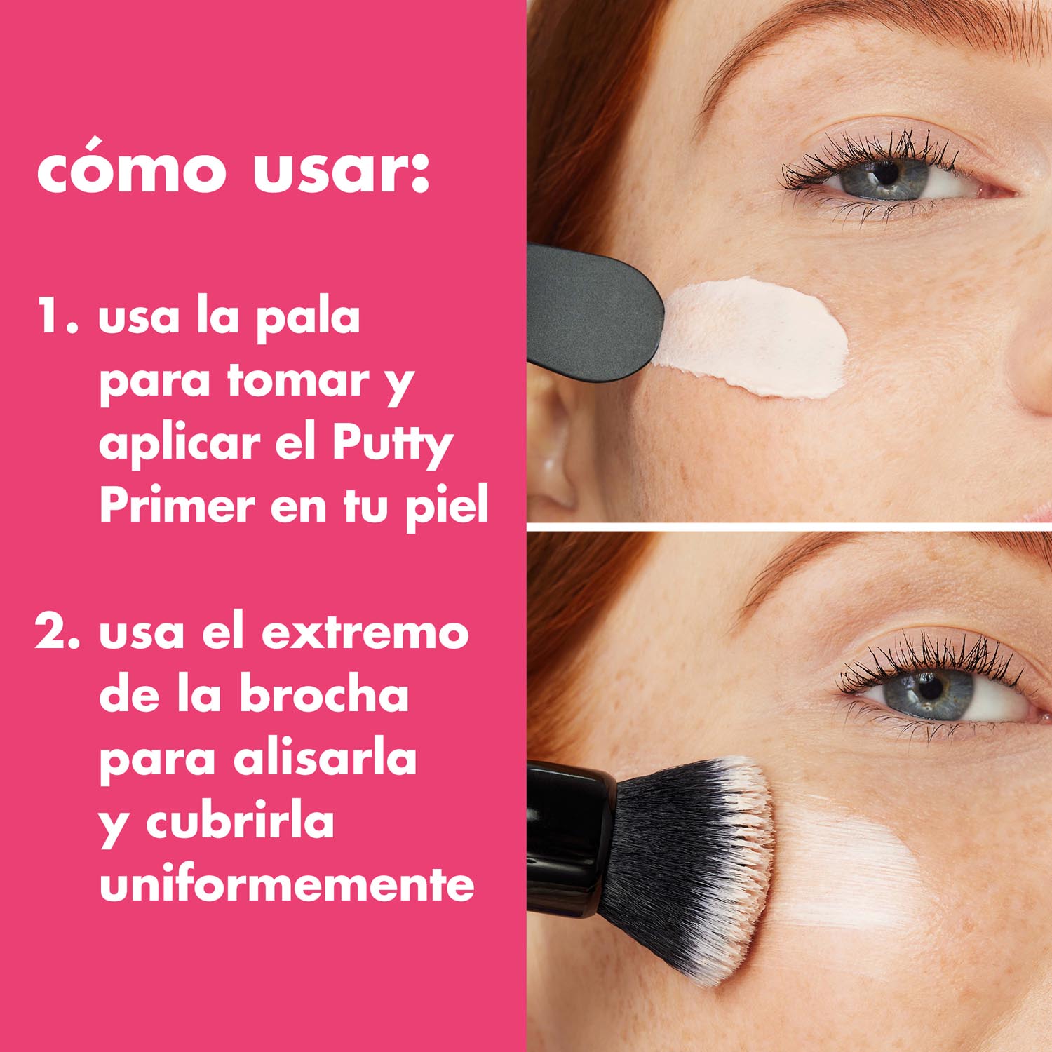 E.L.F. PUTTY PRIMER BRUSH & APPLICATOR (HERRAMIENTA DE MAQUILLAJE DE DOBLE PUNTA Y BROCHA DE MAQUILLAJE)